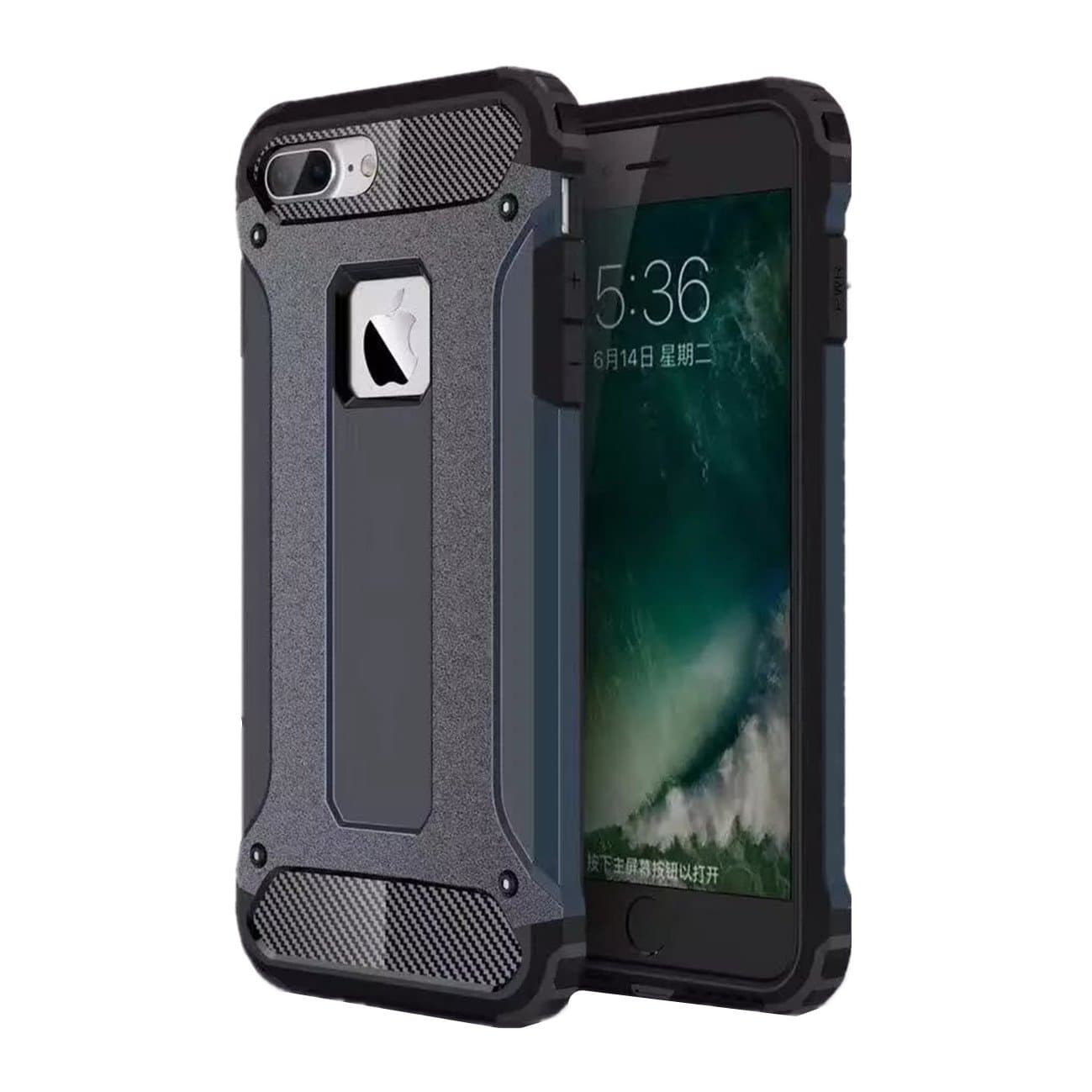 Armer Cover for iPhone 7 Plus, Arroker Shockproof Soft Rubber TPU with PC Shell Back Protection Case for iPhone 7 Plus 5.5 inch (Navy)