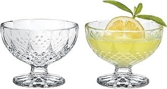MARTVIA Ice Cream Glasses Cups Dishes for Desserts,Fruit, Sundae, Jellies and Pudding Glass Serving Bowls, Perfect for Home, Restaurants and Parties Dishwasher Safe (Royal Bowls, Set of 2) 200 ml