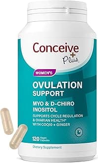 CONCEIVE PLUS Ovulation Support | Myo-Inositol & D-Chiro Inositol for Women Fertility | PCOS Supplements for Reproductive Health Hormone Balance for Women | COQ10, Folic Acid, Ginger | 30 Day Supply