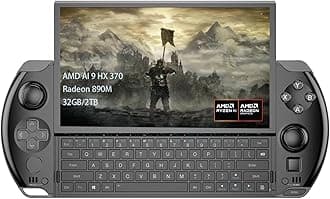 GPD Win 4 2025, Portable Handheld Game Console 6" Touchscreen 1920X1080 Mini Laptop UMPC Win 11 CPU AMD Ryzen AI 9 HX 370 32GB LPDDR5 RAM/2TB M.2 NVMe 2280 SSD （Black）