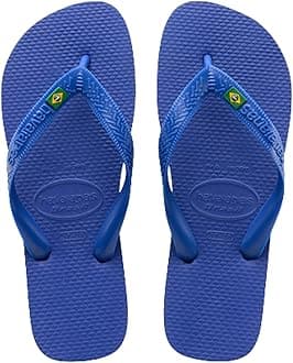 Brasil, Classic, Comfortable and Durable Flip-Flops, Tribute to The 1998 World Cup, Straps with Brazilian Flag, Non-Slip Sole with Brazilian Stripes, Adults Unisex, Marine Blue, 8 UK