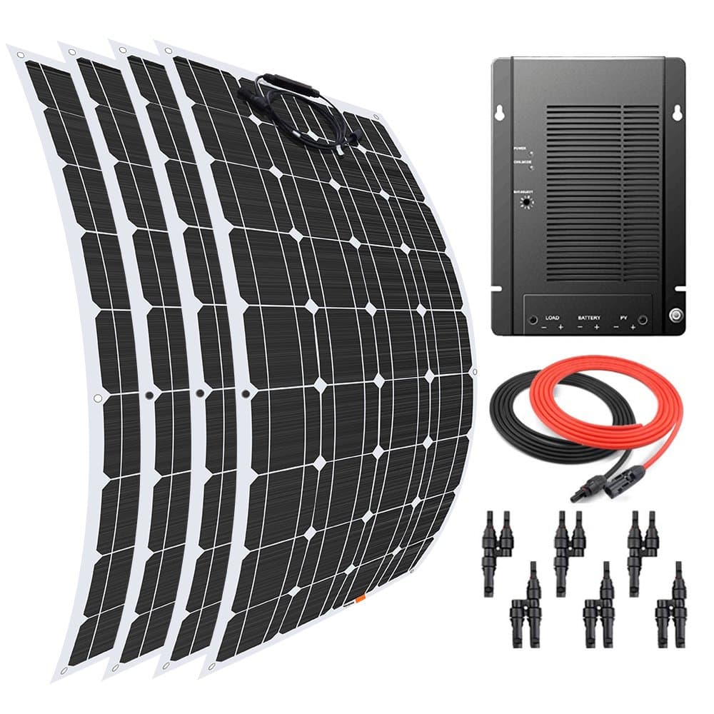 Giosolar 400 Watt 12 Volt Flexible Monocrystalline Solar Panel Kit with MPPT 40A Solar Controller for RV Boat Caravan Battery Charger Off-Grid