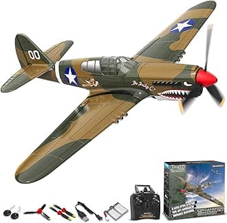 VOLANTEXRC RC Plane, 4 Channel Remote Control Airplane Fighter P40 with Aileron, 6-Axis Gyro, Aerobatics for Adults, Boys, Kids