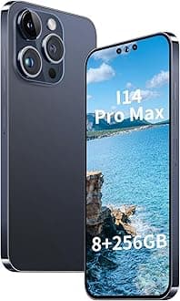 XUANMEIKEUnlocked Phone A14 PROMAX Smartphone 8GB+256GB Cell Phone 24MP+50MP Camera Pixels 6800mAh Battery for Extended Standby 6.7 inch HD Screen Mobile Phone 5G Dual SIM (Deep Blue)