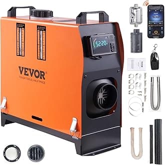 VEVOR 8KW Diesel Heater All in One, Diesel Air Heater with Bluetooth App Control, Portable Parking Heater Automatic Altitude Adjustment Max 18045 ft, Remote Control and LCD, for Vehicles and Indoors