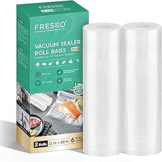 Vacuum Sealer Bags Rolls 2 Packs 11" x 20', Commercial Grade Seal a Meal Bags for Storage Food and Sous Vide, BPA Free, Heavy Duty Customized Size Freezer Bags for Vacuum Sealer