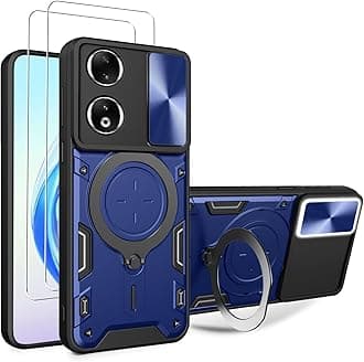 ZMONE for Honor X7b 4G / X7b 5G Case Cover with Screen Protector [2 PACK] Built Slide Camera Protection Cover,Military Heavy Duty Protective Phone Case - Blue