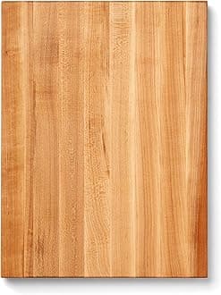 John Boos R-Board Series Rectangular Wooden Maple Cutting Board 20”x15” – 1.5” Thick, 12-lb Reversible Butcher Block with Edge-Grain & Finger Grips – Made in the USA