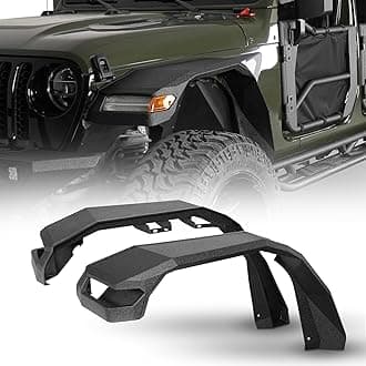 Gladiator 11.2" Wide Front Fender Flares for 2018-2026 Jeep Wrangler JL & Gladiator JT 2 or 4 Doors, 2 PCS Fenders Using Factory Turn Signal Lights
