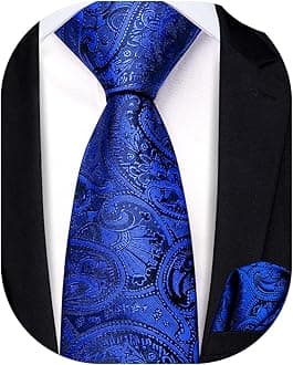 Hi-Tie Mens Silk Ties Set Novelty Necktie with Pocket Square and Cufflinks Set