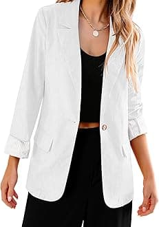 luvamiaBlazers for Women Business Casual Dressy Work Fashion Lightweight Spring Summer Linen Unlined 2024 Suit Jackets