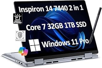 Dell Inspiron 14 7440 2-in-1 Business Laptop (14" FHD+ Touchscreen, Intel Core 7 150U(> i7-1355U), 32GB RAM, 1TB SSD) Backlit KB, FP Reader, FHD Webcam, IST Active Pen, Win 11 Pro w/AI Copilot, Blue