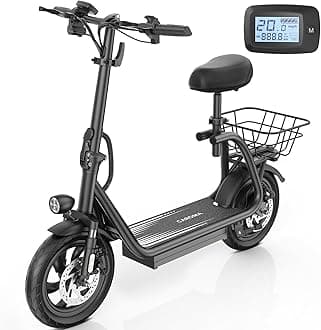 Caroma Peak 500W/800W/1200W Electric Scooter with Seat,14" Fat Tire Electric Scooter for Adults,30 Miles Range&20MPH Max Speed,E Scooter 300 LBS Max Load