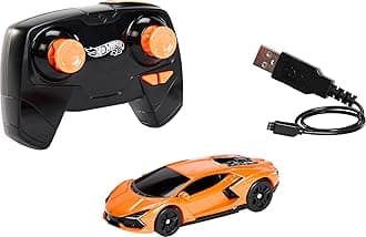 Hot Wheels RC Toy Car, Remote-Control Lamborghini Revuelto in 1:64 Scale, Recharge with USB Cable, Races & Stunts On- and Off-Track with Turbo Boost, HWW55