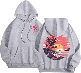 Puff Graphic Oversized Hoodies for Women Teen Girls Kids Trendy Cute Preppy Sweatshirt Long Sleeve Y2K Tops with Pockets