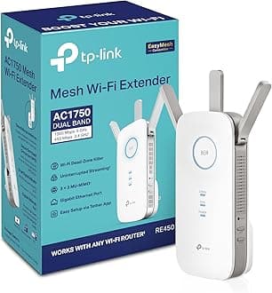 AC1750 WiFi Extender (RE450), PCMag Editor's Choice, Up to 1750Mbps, Dual Band WiFi Repeater, Internet Booster, Extend WiFi Range Further
