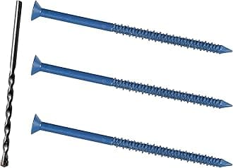 3/16 x 3-3/4" Flat Head Concrete Screw Anchor, for Anchoring to Masonry, Block or Brick (100Pcs)