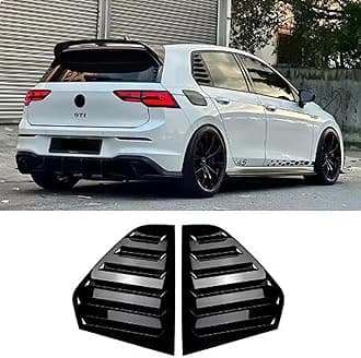 2pcs for V-W Volk/swagen Golf8 Golf MK8 GTI R 2020+ Accessories Sporty Car Auto Exterior Rear Side Window Louvers Air Vent Scoop Shades Cover Trim Blinds -Glossy Black