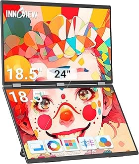 InnoView 18.5" Laptop Screen Extender 115% sRGB Dual Monitors Stacked Folding Triple Monitor (Wins/Mac) 1080P Triple Portable Monitor for Laptop 90°/180° Automatic Rotation