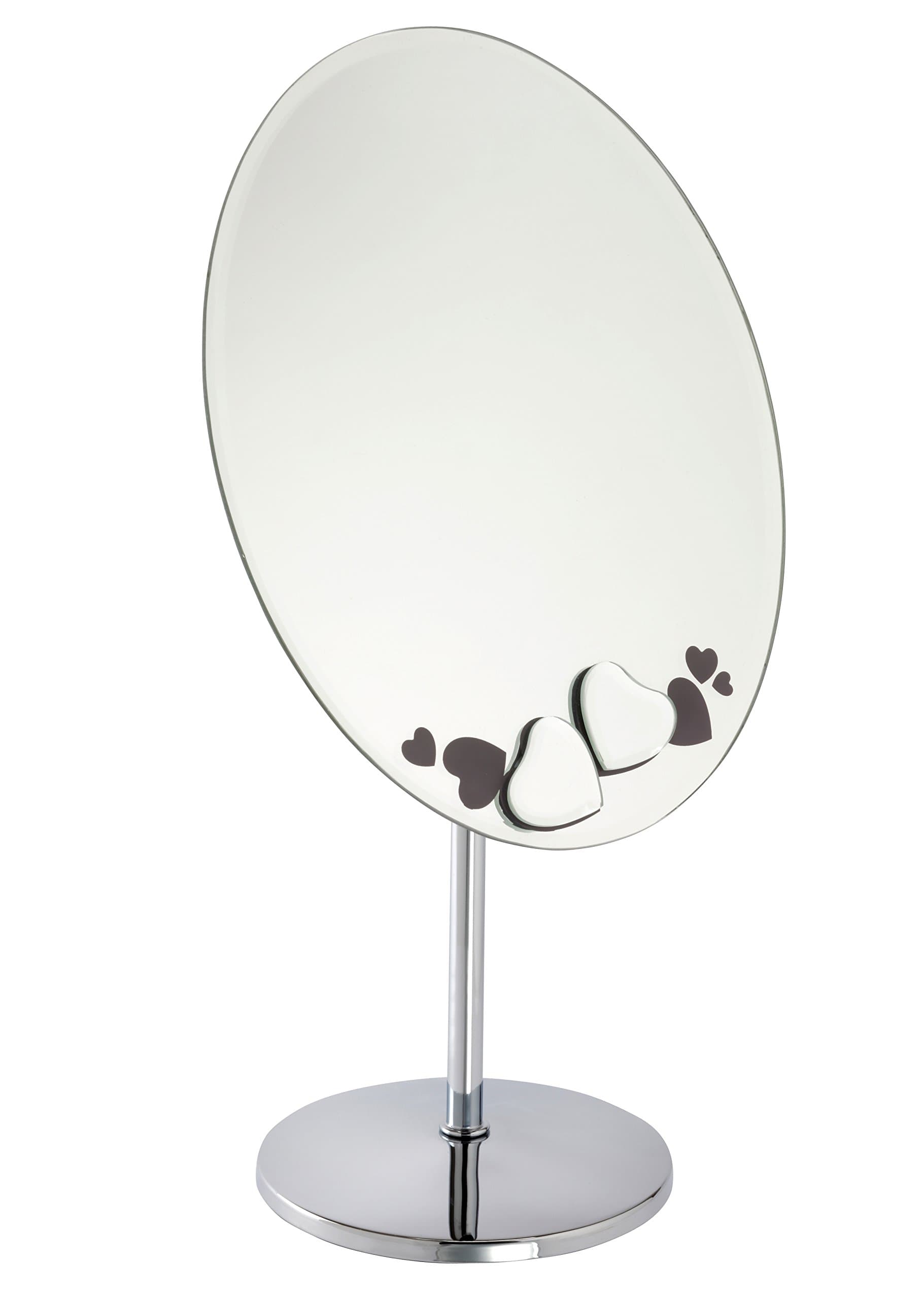 Oval Dressing Table or Bathroom Mirror with Heart Decoration - by Fancy Metal Goods Ltd