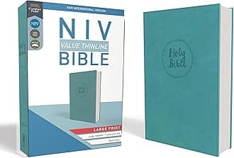 NIV, Value Thinline Bible, Large Print, Imitation Leather, Blue