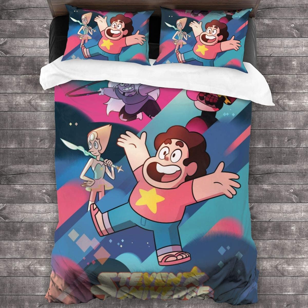 GVV Ultra Soft Microfiber Bedding Steven Universe Skin Friendly Soft Decorative Comforter Sets 3-Piece Bedding Set 86…