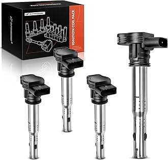 A-Premium Ignition Coil Packs Compatible with Audi & Volkswagen Vehicles - A3 2006-2013, A4 2005-2016, A5 A6 Q3 TT Quattro allroad Beetle Golf Jetta Passat Tiguan Eos, 1.8L 2.0L 4.2L, Set of 4