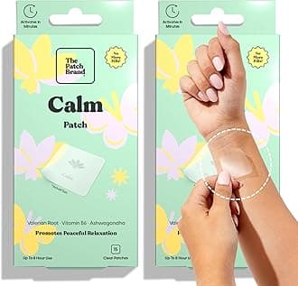 Stress Relief Patches | Supports Calm with B6 and Ashwagandha | All Natural Vitamins & Mineral Patch Plant Based and Cruelty Free Water Resistant Patches That Last All Day
