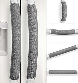 Rikzor Refrigerator Handle Covers, 6 PCS, Adjustable Appliance Handle Covers, Keep Your Kitchen Clean, Microwave Oven Stove Dishwasher Handle Protector, Non Slip Fridge Handle Cover (Dark Gray)