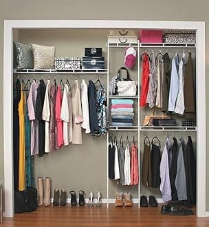 ClosetMaid 1628 Closet Organizer Kit, 5-Foot to 8-Foot, White