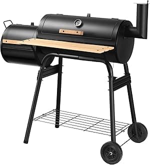 BBQ Grill Charcoal Barbecue Grill Outdoor Pit Patio Backyard Home Meat Cooker Smoker with Offset Smoker