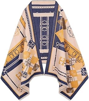 Scarfs for Women Pashmina Silky Shawl Wrap for Evening Dressing Blanket Open Front Poncho Cape