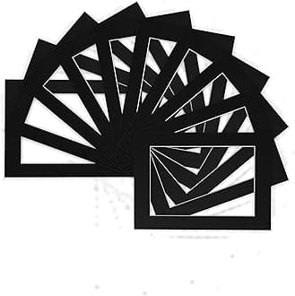 Bespoke Computer Cut Photo/Picture Frame Mounts - Pack of 10 - Frame Size 14"x11", Mount Size 12"x8" - Color Black