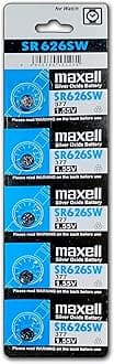 Maxell SR626SW 1.55V Silver Oxide Battery (Pack of 5)