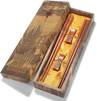 Chopstick Reusable Chinese style Chopsticks with Holder and Carrying Bag Chinese Traditional Stylish Set（2 Pairs）