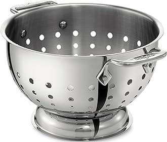 Tools and Accessories Stainless Steel Colander 5 Quart Strainer, Pasta Strainer with Handle, Pots and Pans Silver