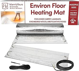 Electric Radiant Floor Heating for Carpet, Laminate and Floating Wood Floors - 9 sq.ft. Cut-and-Turn for Custom Fit – Ultra-Thin Heated Mat - WarmlyYours Environ 1.5 x 6 ft., 120V, 12 Watts/sq.ft.