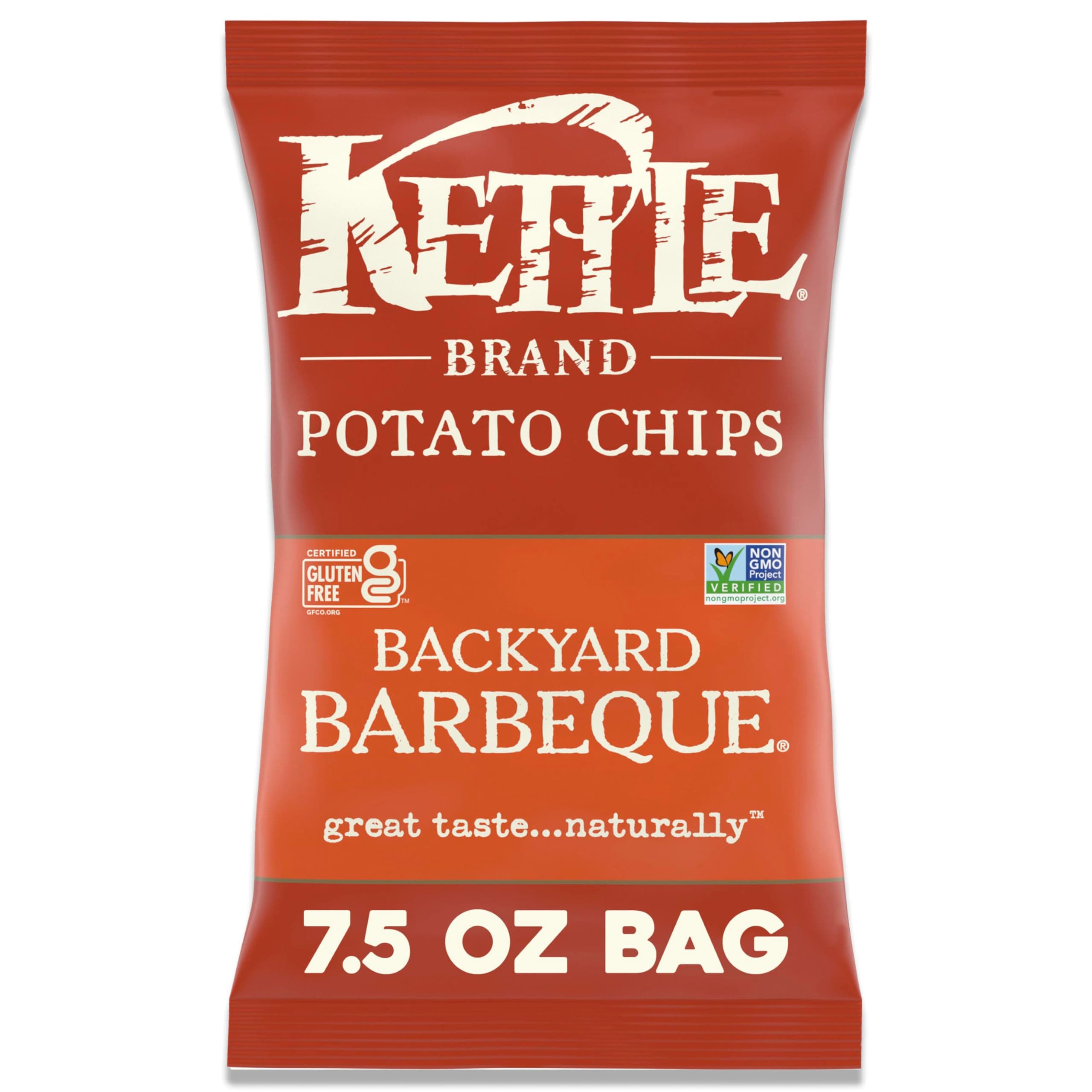 Backyard Barbeque Kettle Potato Chips, Gluten-Free, Non-GMO, 7.5 oz Bag