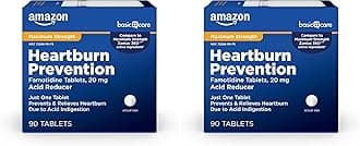 Maximum Strength Famotidine 20mg Tablets,Acid Reducer,Heartburn Prevention and Relief,Acid Reflux,90 Count (Pack of 2)