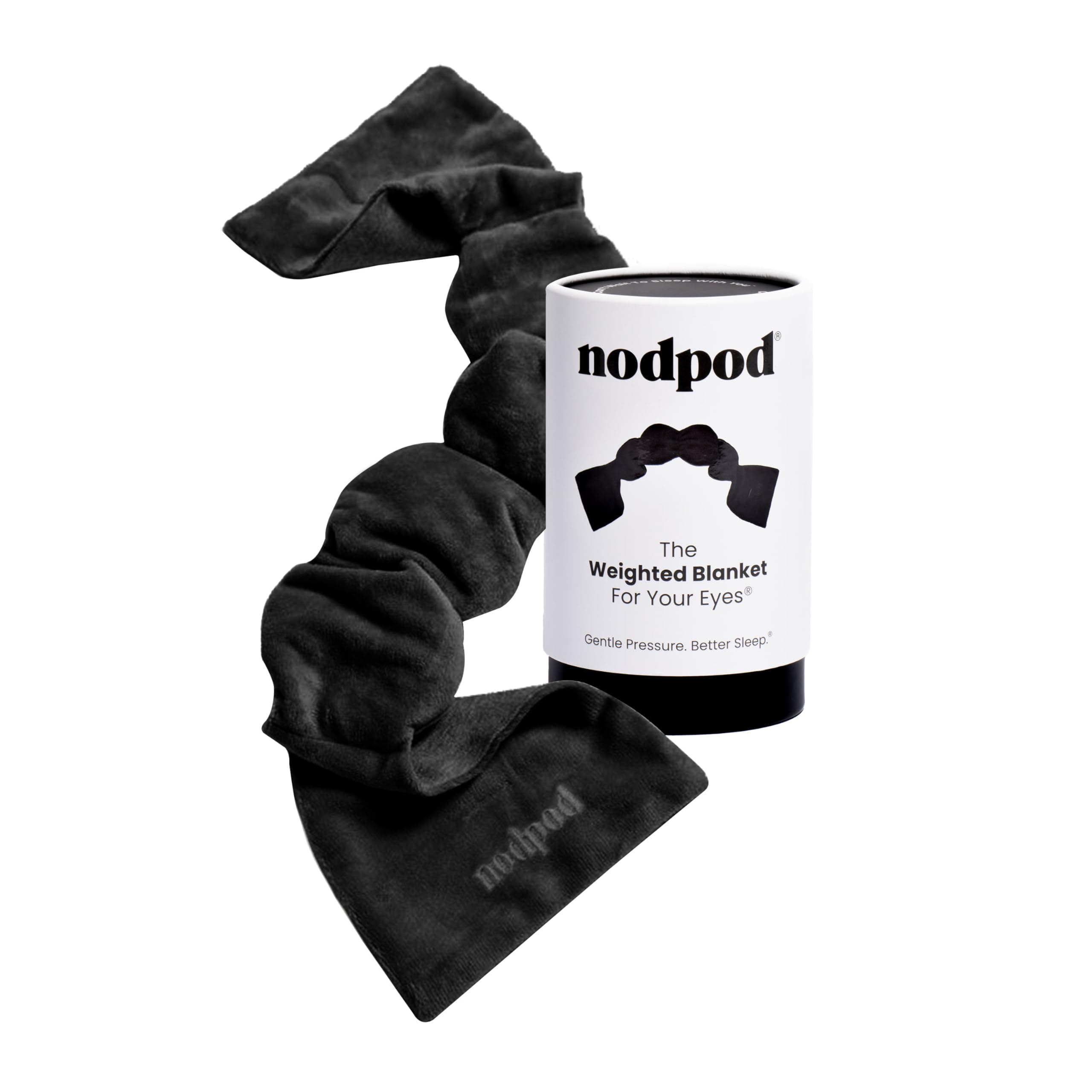 Nodpod Gentle Pressure Sleep Mask | Patented Light Blocking Design for Sleeping, Travel & Relaxation | Bead Filled, Machine Washable, BPA Free Eye Pillow (Black Onyx)