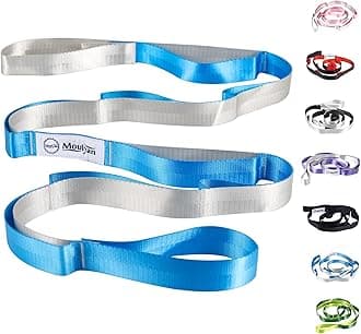 Stretching Strap Yoga Strap for Physical Therapy,10 Loops Yoga Straps for Stretching,Non-Elastic Stretch Strap for Pilates, Flexibility, Exercise, Stretch Band Women Men