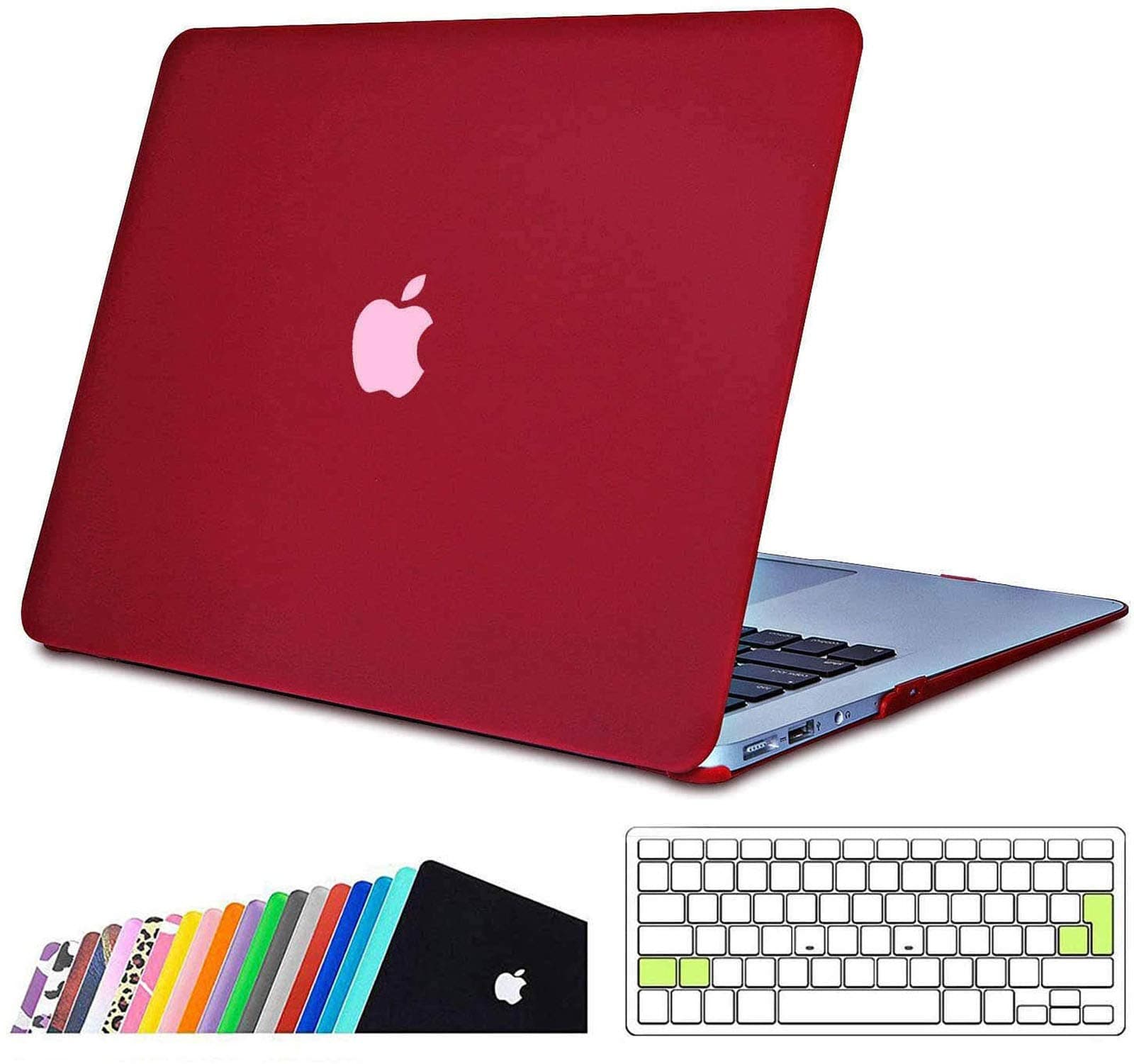 iNeseon Case for 2010-2017 MacBook Air 13-inch (Model A1466 A1369), Slim Hard Shell Protection Case + Keyboard Cover for MacBook Air 13 (Size: 32.5 x 22.7 cm), Ruby Red