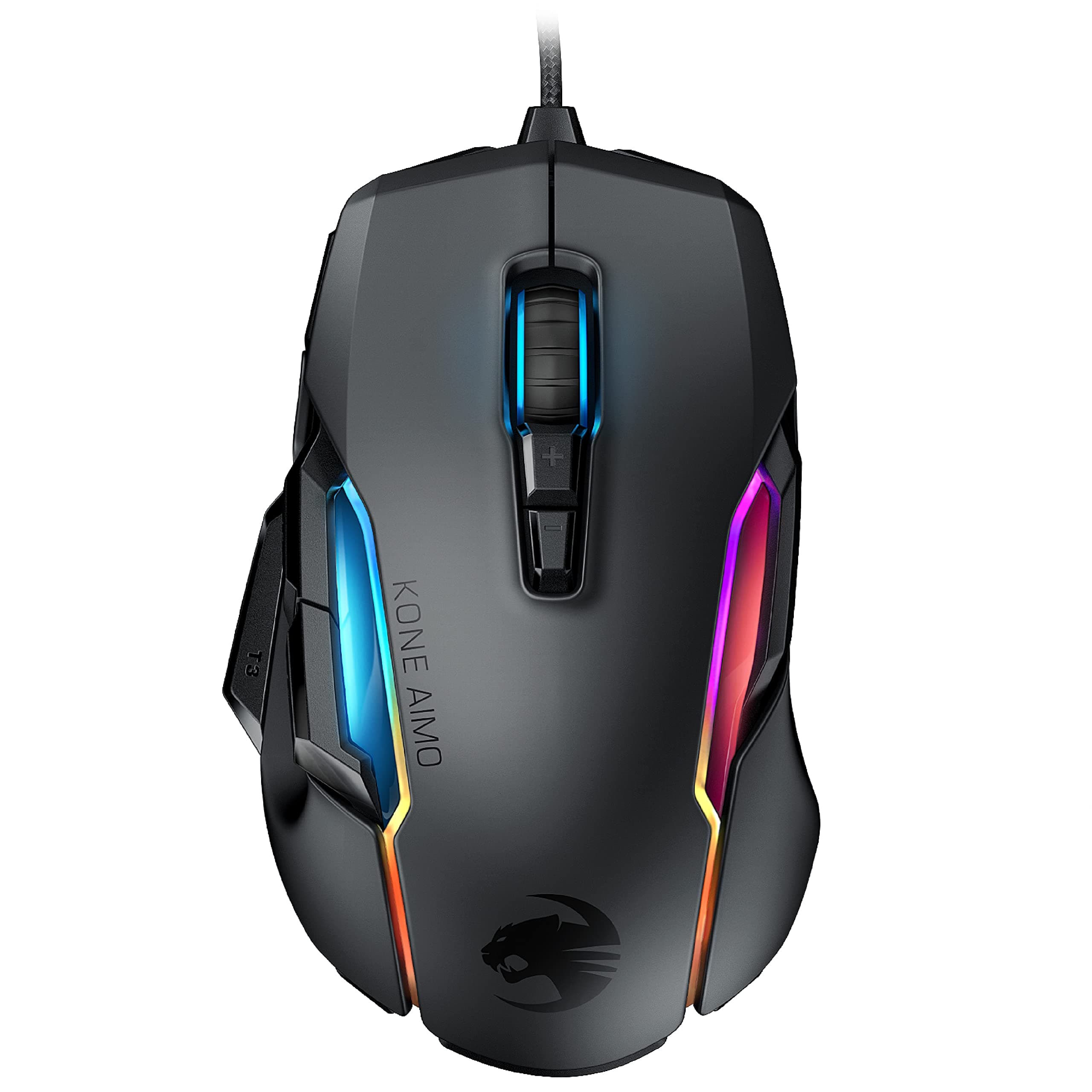 ROCCAT Kone AIMO Remastered RGBA Smart Customized USB-A Gaming Mouse (Optical Owl-Eye 16K, Side Buttons), Black (Genuine Domestic Product) German Design & Engineering ROC-11-820-BK