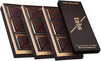 Tabs Chocolate Squares for Couples (3 Boxes) – Dark Chocolate Bar to Support Mood – Vegetarian & Gluten-Free for Men & Women