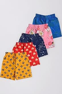 - Girls Cotton Printed Shorts(Pack of 5)