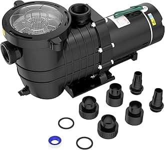 Seeutek 1.5 HP Pool Pump Above Ground and Inground,6600 GPH Powerful Self Primming Swimming Pool Pumps with Strainer Filter Basket,Upgraded 110-120V/220-240V Dual Voltage, 60HZ Silent Operation.
