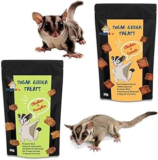 Sugar Glider Treats Combo | Chicken-Carrot + Chicken-Pumpkin | Crunchy Snack (30g + 30g)