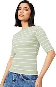 Max Women's Striped Regular Fit T-Shirt