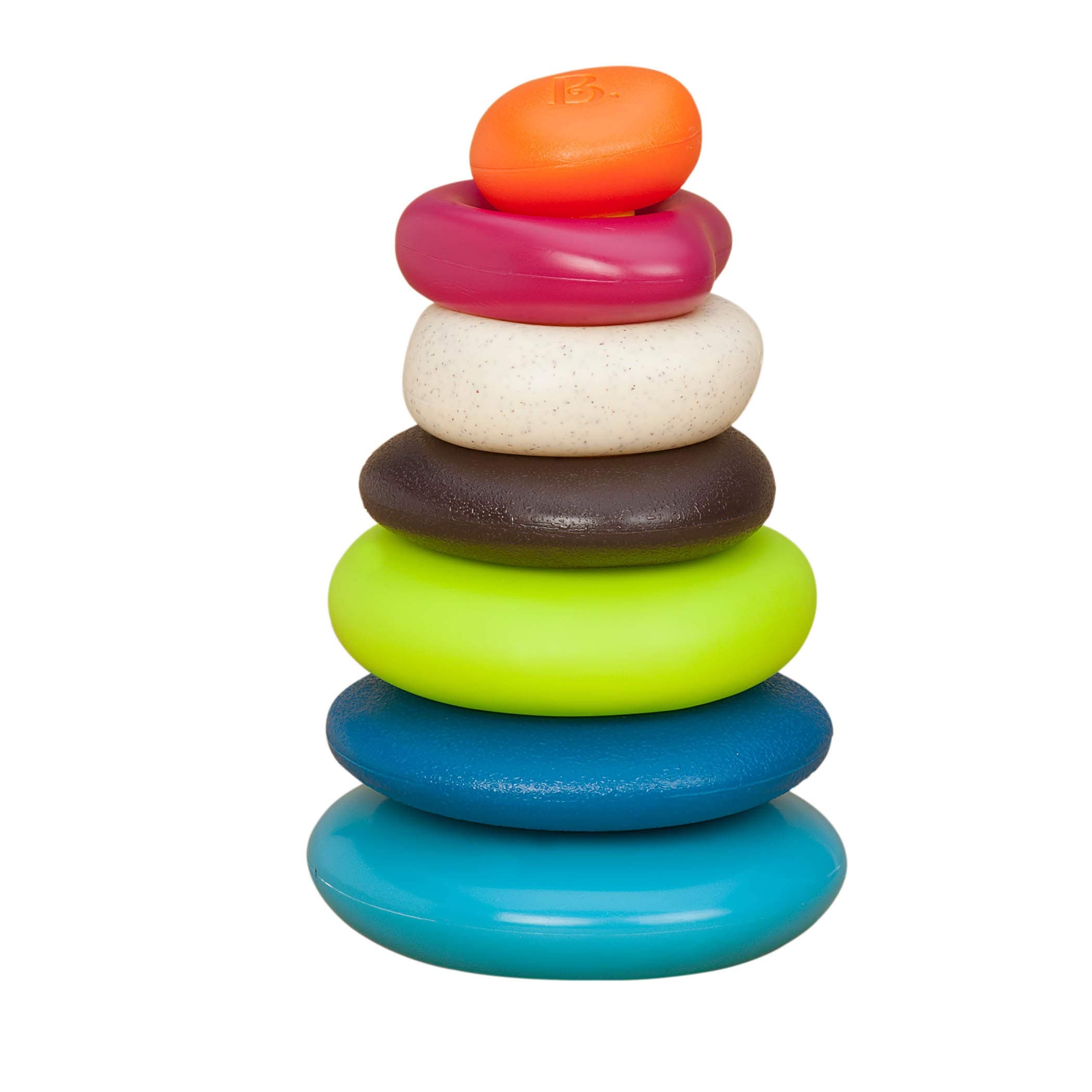 B. Toys – Skipping Stones – Textured Stacking Rings – Classic Ring Stacker for Babies – Non-Toxic Bpa-Free – Early Development Toys,Multicoloured,BX1372Z