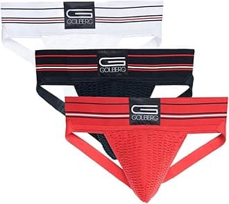 GOLBERG GGOLBERG Athletic Supporter - Naturally Contoured Waistband - 3 Packs of Multiple Colors